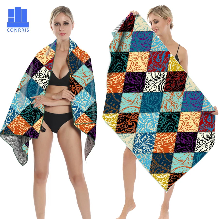 

GNORRIS Printed Regular Microfiber Geometric towels Quick drying Travel Sports towel Blanket Bath swim Camping beach towel