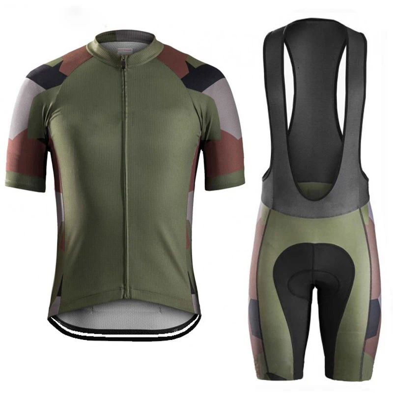 

2019 Man Camouflage cycling jersey Sleeve cycling clothing Sleeve Riding clothes bike wear gel pad