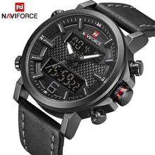 2019 NAVIFORCE New Men’s Fashion Sport Watch Men Leather Waterproof Quartz Watches Male Date LED Analog Clock Relogio Masculino