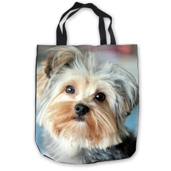 

Custom Canvas yorkshire terrier dog ToteBags Hand Bags Shopping Bag Casual Beach HandBags Foldable 180713-1-14
