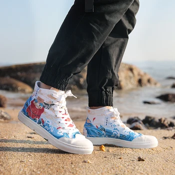 

IDX Promotion comfortable fashion original oldschool street graffiti canvas work shoes woman
