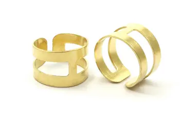 

12 Raw Brass Adjustable Ring Setting - 14 mm Width Size