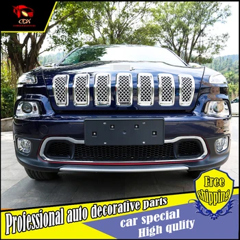 

Car-styling car front below grille trim For Jeep Cherokee 2014-2016 ABS Chrome Front Center Grille cover trim car Decoration
