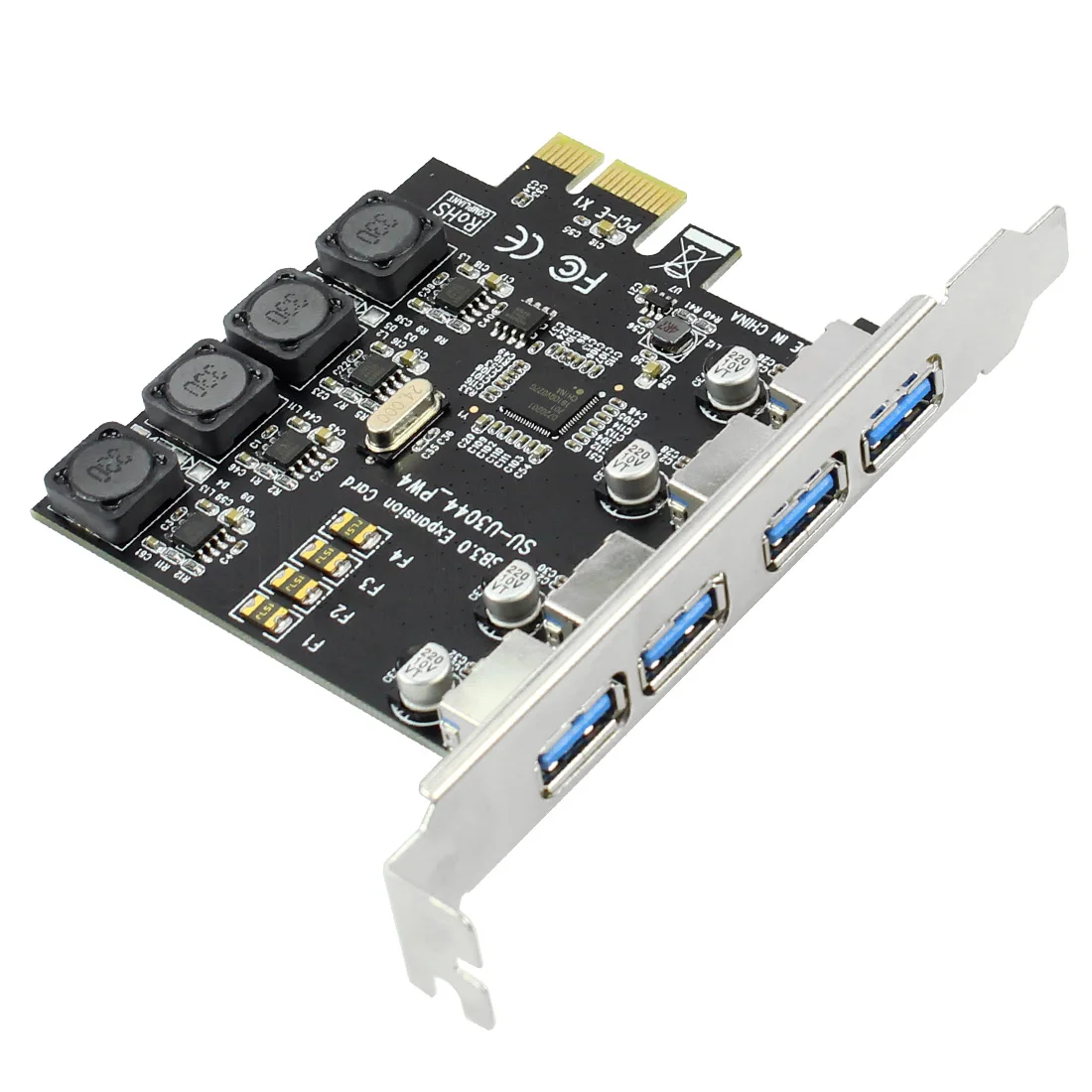 Tarjeta de expansión USB3.0 4 puertos 5 Gbps añadir en tarjetas de expansión USB 3,0 PCI Express adaptador de tarjeta de controlador para win 7/8/10 Tarjeta de expansión USB3.0 4 puertos 5 Gbps añadir en tarjetas de expansión USB 3,0 PCI Express adaptador de tarjeta de controlador para win 7/8/10