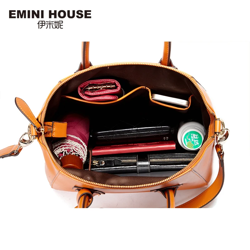 EMINI HOUSE сумка тоут из спилковой кожи роскошные сумки женские дизайнерские на
