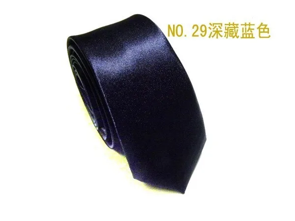 Галстук для мужчин wo мужской тонкий галстук Одноцветный галстук из полиэстера узкий галстук вечерние галстуки модные мужские галстуки camisas mujer - Цвет: 29