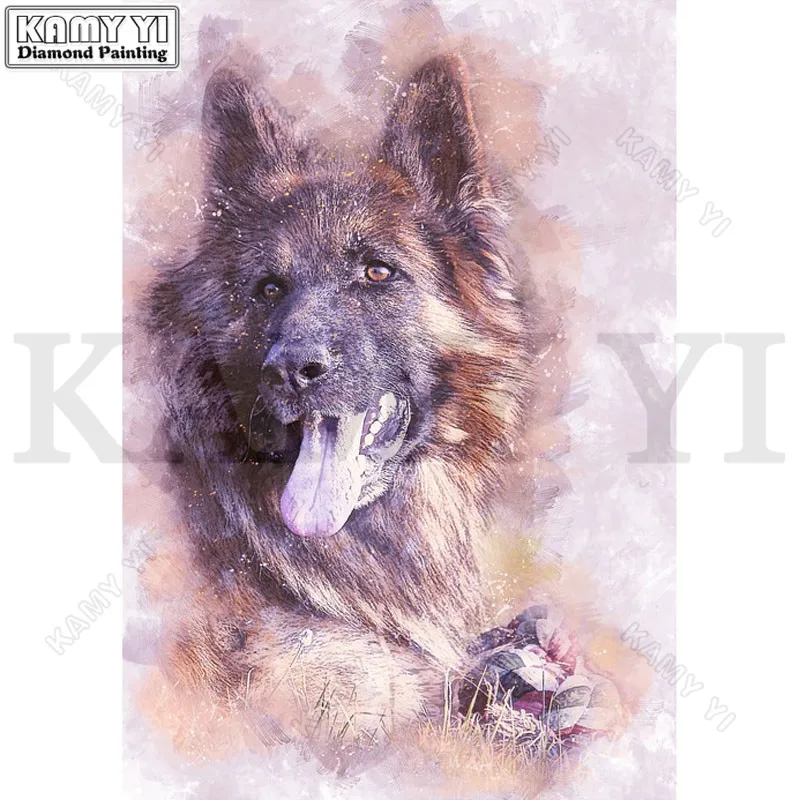 

Full Drill Square/Round Diamond 5D DIY Diamond Painting Embroidery Cross Stitch "Wolf Dog" Rhinestone Mosaic Painting Arts Gifts