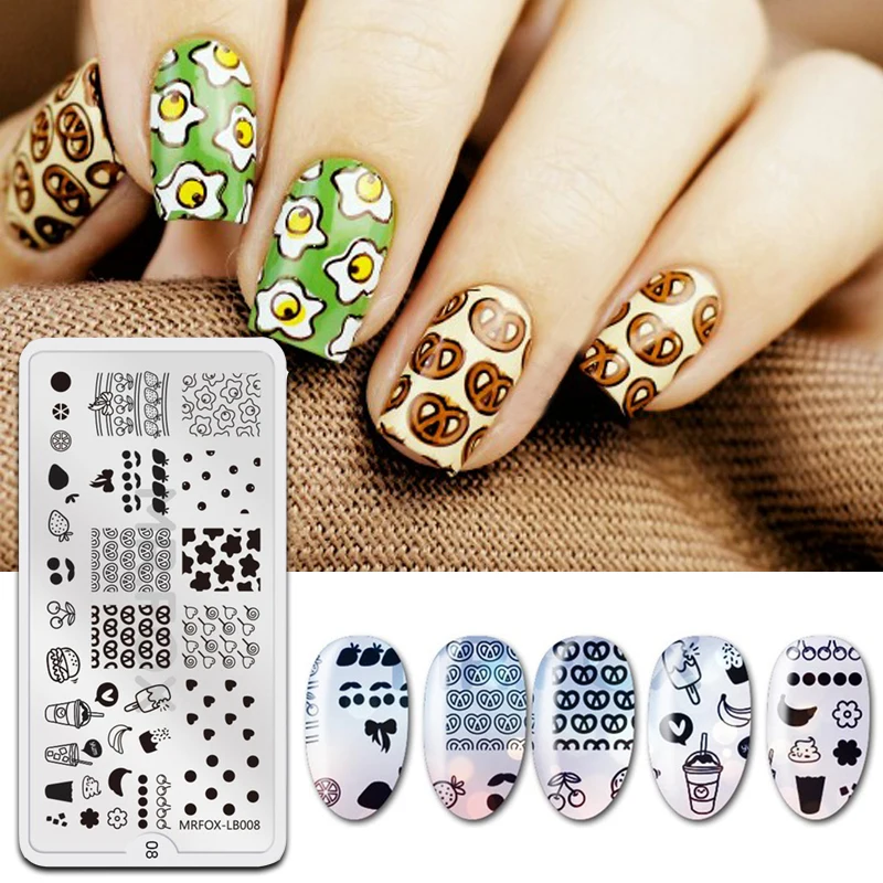 

1PC Food Pattern Nail Stamping Plate Fruit Imagel Stamping Nail Art Template Manicure Stencils for Nails Stamp Tools