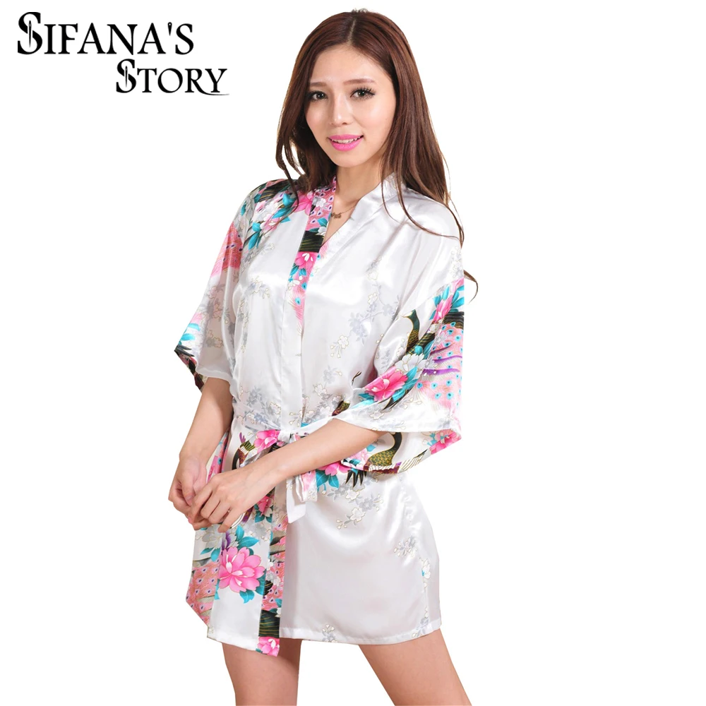 Женский Шелковый Атласный халат короткие свадебные халаты для невесты и