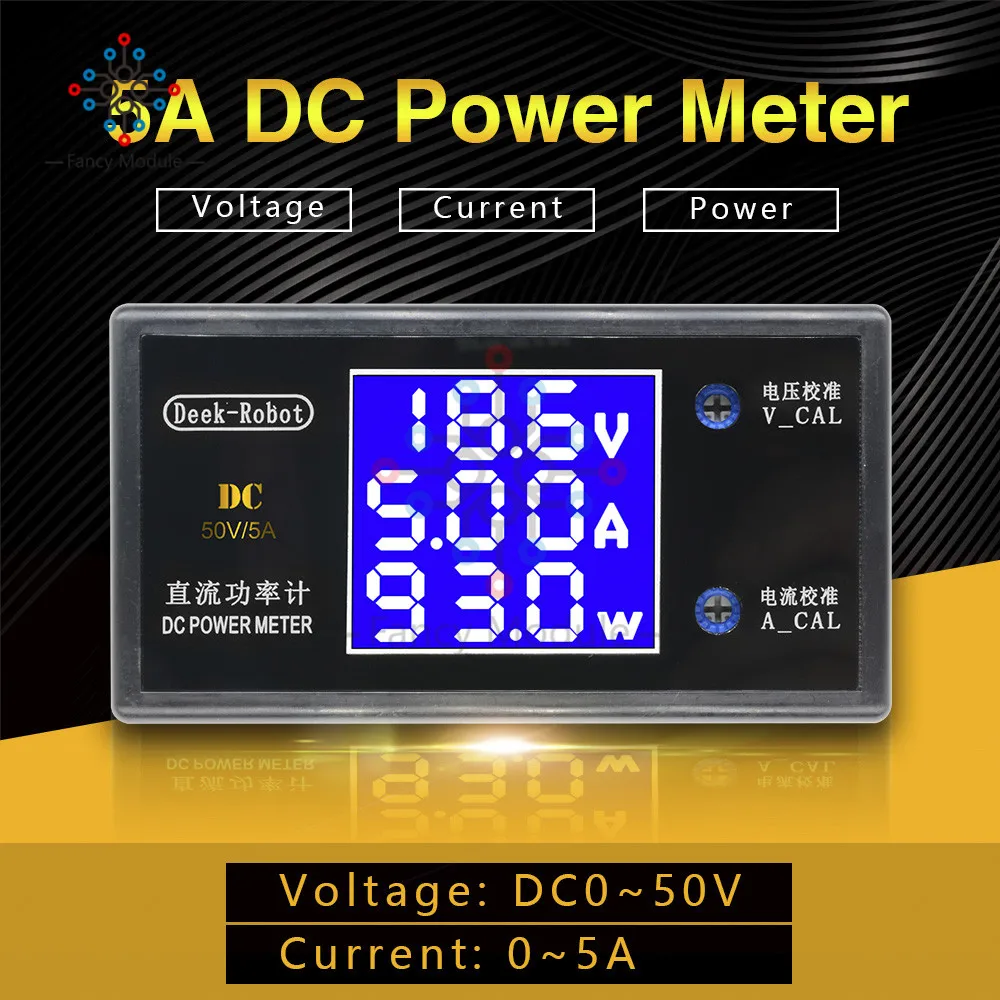 DC 0-50 в 5A 250 Вт ЖК-цифровой вольтметр Амперметр ваттметр Напряжение Ток измеритель мощности Вольт детектор Тестер монитор 12 В 24 в 36 В