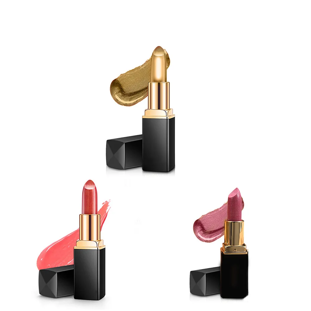 

6 Color Moisture Lipstick Mermaid ji shimmering metallic lipstick pearl color change the temperature of lipstick gold lipstick