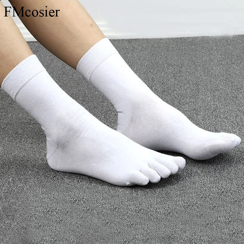 10 пар сезон: весна–лето высокое качество Для мужчин s хлопковая 5 пальцев ног носки платье носки для Для мужчин Sokken socken черный, белый цвет