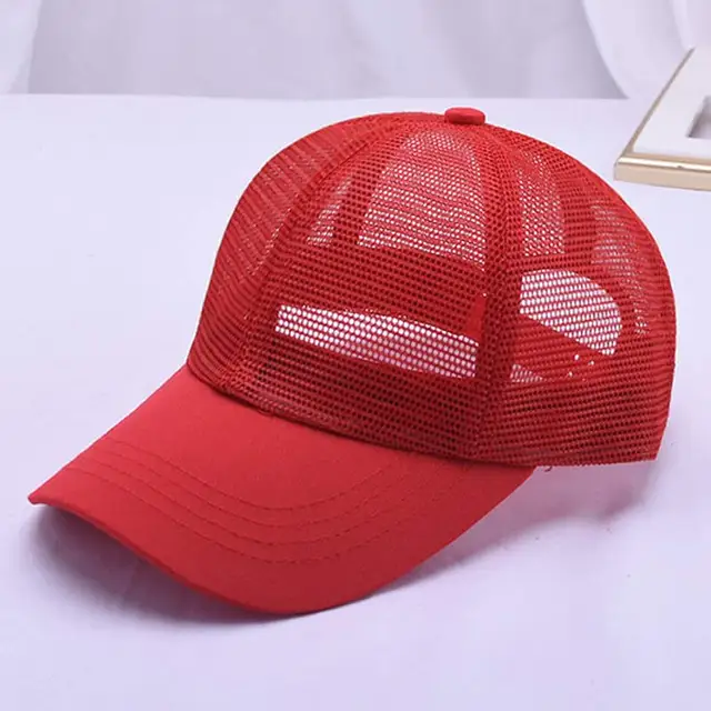 plain red trucker hat