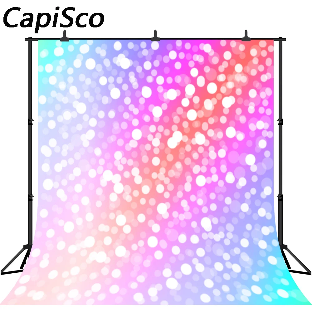 

Capisco Colorful Glitters Light Bokeh Birthday Party Photography Backgrounds Customized Photographic Backdrops For Photo Studio