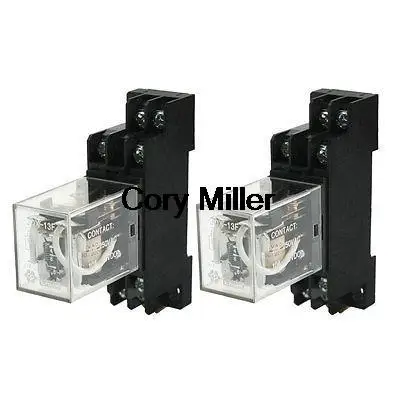 

DPDT 8Pins 10A Electromagnetic Relay AC220V Coil w 35mm DIN Rail Socket