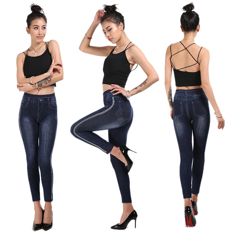 High Quality Women Autumn Work Out Elastic Leggings Plus Size Girls Moon Lip Flowers Printed Blue Black Ladies Legging Slim Pant