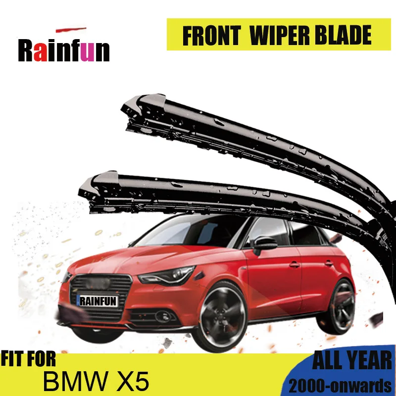 RAINFUN Wiper Blades for BMW X5 Fit Hook / Side Pin / Push Button Arms