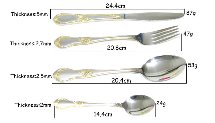 Upspirit 8 шт. столовая посуда столовые ножи ложки вилки из нержавеющей стали столовые приборы набор столовых приборов позолоченный Faqueiro Talheres