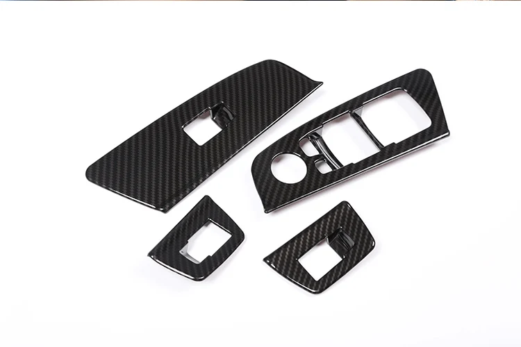 Fibra de Carbono Estilo do Carro Interruptor da Janela Quadro para Bmw Acessórios do Carro para Lhd Chrome Porta Elevador Nova Série 5 G30 2020 4 Pcs Abs 5 4 pcs Fibra De Carbono Estilo Do