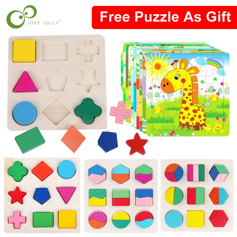 

Wooden Geometric Shapes Sorting Math Puzzle Preschool Learning Montessori Educational Toy for Baby Toddler Toys for Children GYH