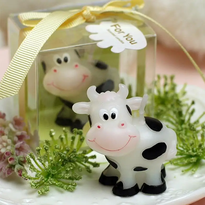 Корова день рождения-креативные животные день рождения маленькие свечи соевый воск ручной работы бездымного ребенка день рождения декоративные свечи