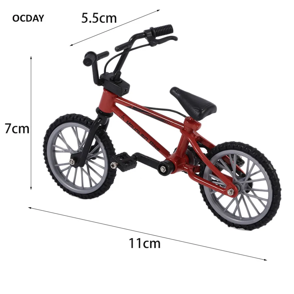 OCDAY Simulation Alloy Finger bmx Bike Children Red finger board bicycle Toys With Brake Rope Novelty Gift Mini Size Funny