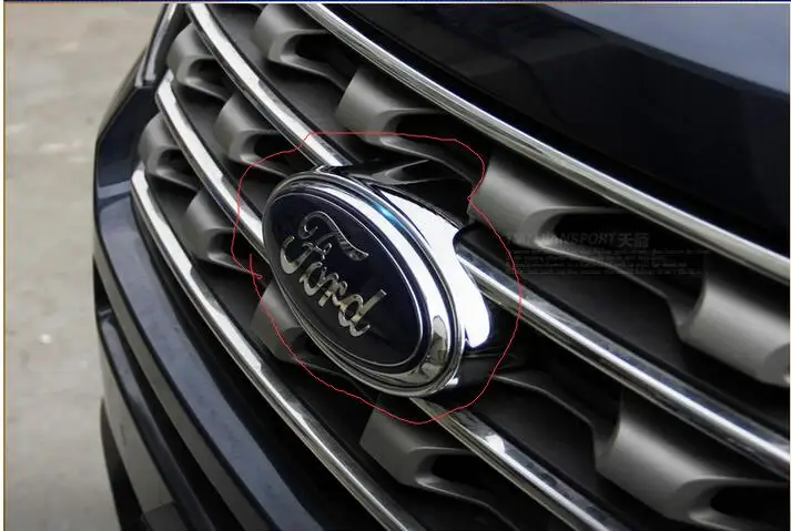 

Front Radiator Hood Grill Trim Cover Logo Garnish Car Styling Sticker For FORD EXPLORER 2016 ABS Chrome Car Accessories
