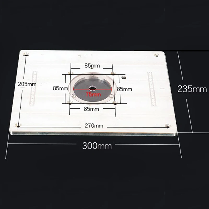 Многофункциональный алюминиевый фрезерный стол, вставная пластина для деревообрабатывающего гравировального Станка Benche 235x300 мм