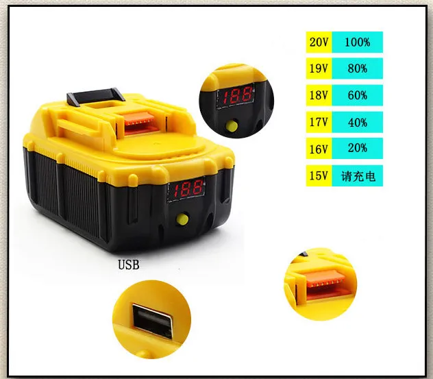 Сменный аккумулятор USB 6000 мАч для Makita BL1815 BL1830 BL1835 LXT400 194204 5 194205 3 194309 1 BDF450 18 в (1