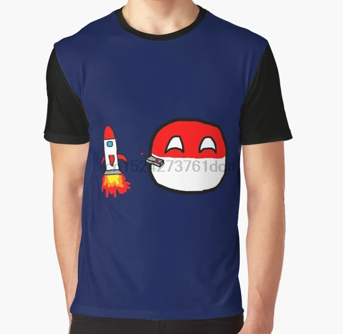 

All Over Print 3D Women T Shirt Men Funny tshirt POLANDBALL can into space Graphic T-Shirt