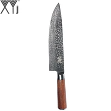 

XYj Wood Handle VG10 Damascus Kitchen Knife 8 inch Chef Knife 67 Layers Damascus Steel Hammer Pattern Blade Kitchen Cooking Tool