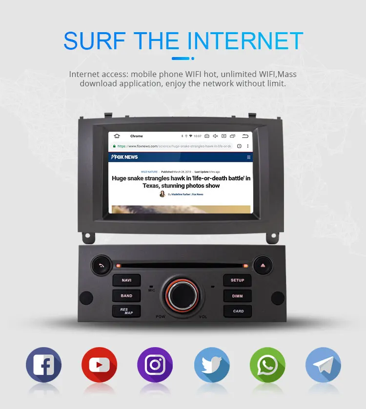 Cheap LJHANG IPS Android 9.0 Car DVD Player For Peugeot 407 2004-2010 GPS Navi Multimedia Autoaudio Stereo Car Radio Bluetooth WIFI BT 9