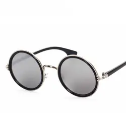 Винтаж круглый металлические каркасы Солнцезащитные очки для женщин Для мужчин Ретро Мода Марка Зеркало Оптические стёкла Защита от