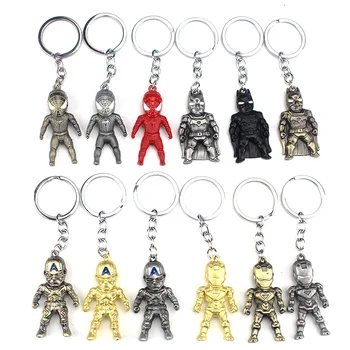 

Marvel Avengers Creative Iron Man Keychain Pendant Car Key Chain Metal Doll Creative Gift 100 pieces