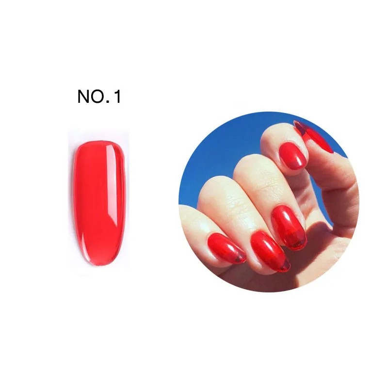 Гелевые ногти желе стеклянные конфеты ногти Лето атрибут полупрозрачный неоновый цвет УФ гель для ногтей замочить от гель лак 8 мл - Цвет: 1