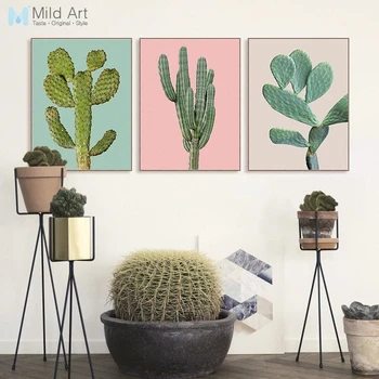 

Minimalist Green Succulent Plant Cactus Posters Prints Nordic Style Living Room Wall Art Pictures Home Bar Decor Canvas Painting