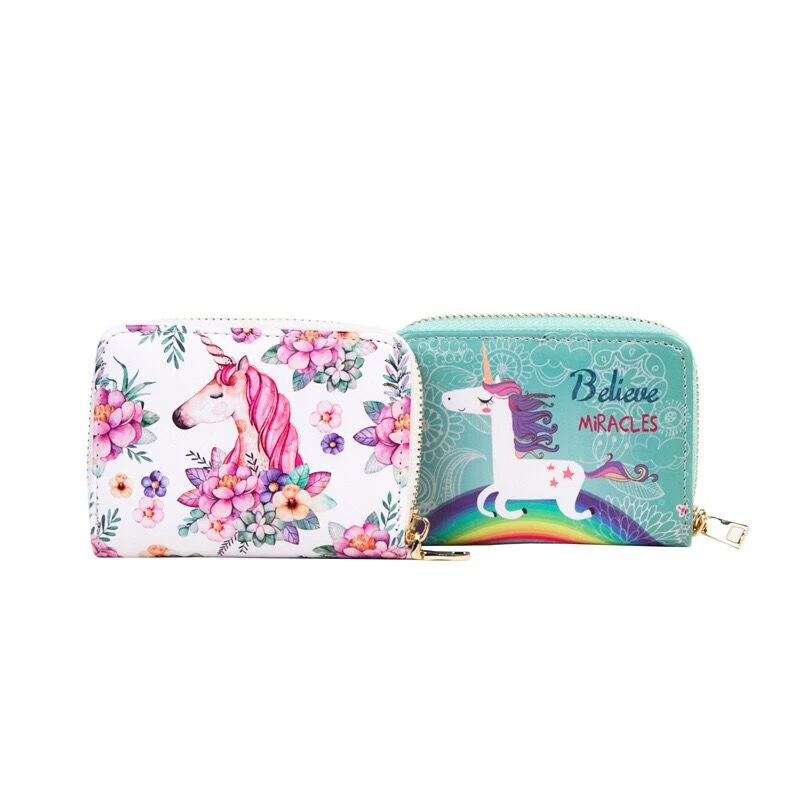 

Unicorns Pineapple Zebra Orangutan Flamingo Animal Prints Women's Wallets Girls Card Holder Lady Funny PU Purses Cute Money Bags