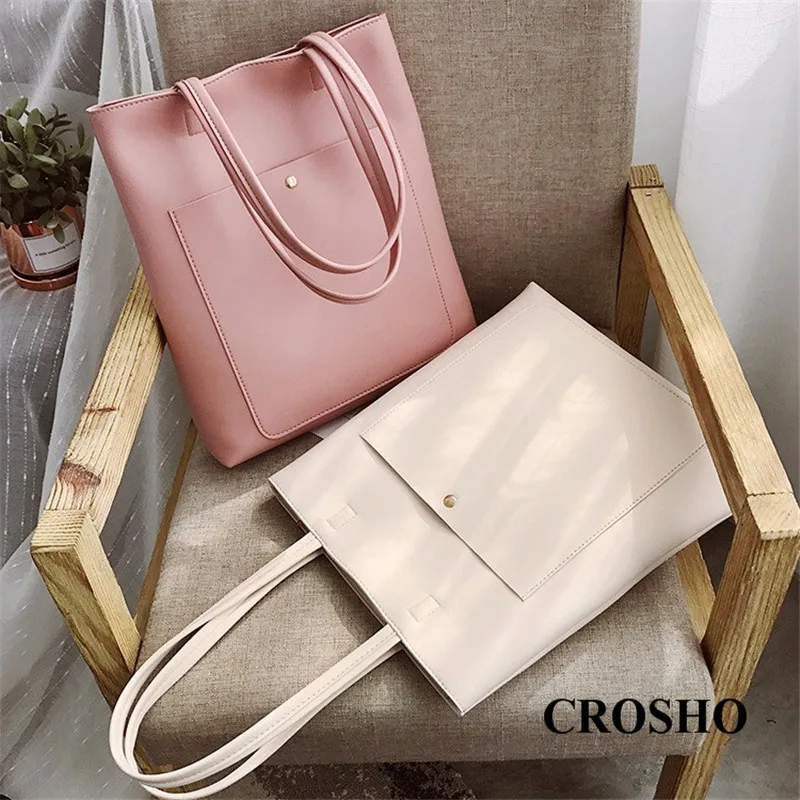 

CROSHO Female Bag Contracted Handbag Student Bag Tote Bag Casual One Shoulder Big Bag