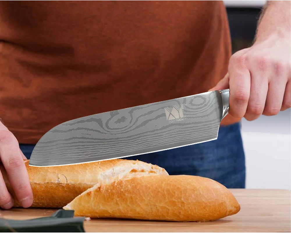 XYj лучший шеф-повара партнер набор кухонных ножей супер Острый кухонный нож из нержавеющей стали 7Cr17 лезвие Pakka ножи с деревянной ручкой столовые приборы
