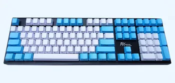 

NPKC OEM PBT Keycaps Blue-White Mixed with ANSI Layout Option 61 Keys 87 Keys 108 Keys for Mechanical Keyboard Free Shipping