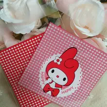 10*10+ 3 см Упаковка печенья красный кролик самоклеящийся клейкий пластиковый пакет закуски пакет дрожжи 100 шт./лот