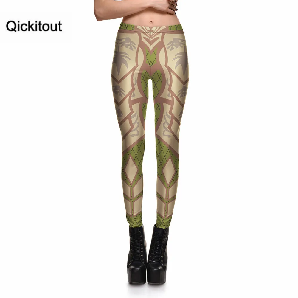 Qickitout Leggings Competitive Games Hot Product Women's Khaki Green