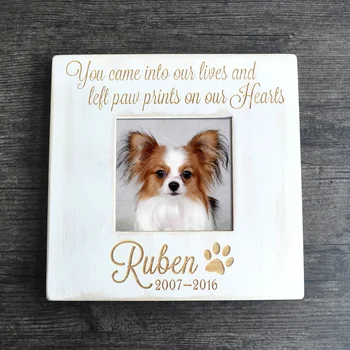 

Personalized Dog Picture Frame Pet Memorial Frame Gift, For Dog Lover Picture Frame with Pawprint