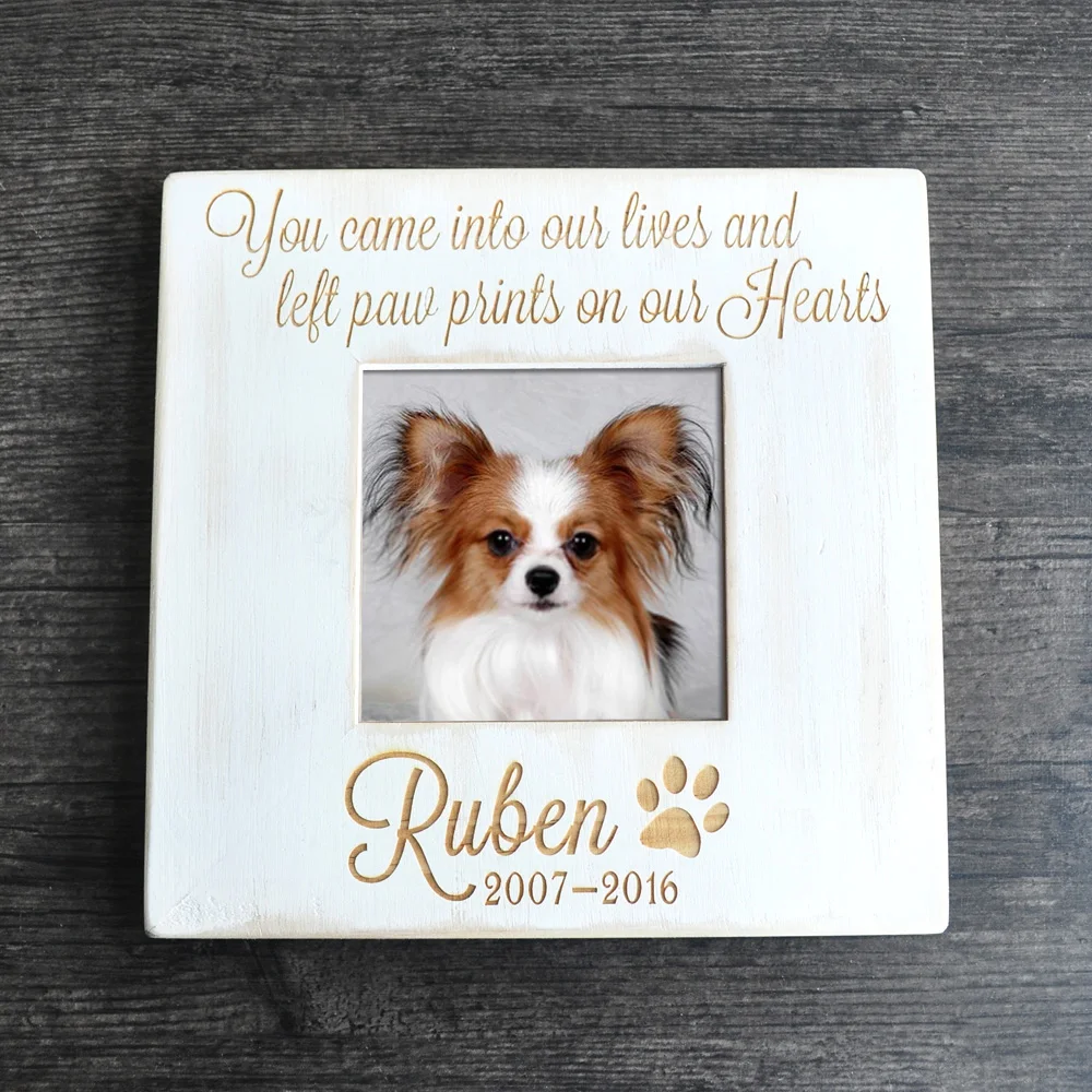 

Personalized Dog Picture Frame,Pet Memorial,Pet Frame Gift,Dog Frame,Picture Frame With Dog Name,Pawprint