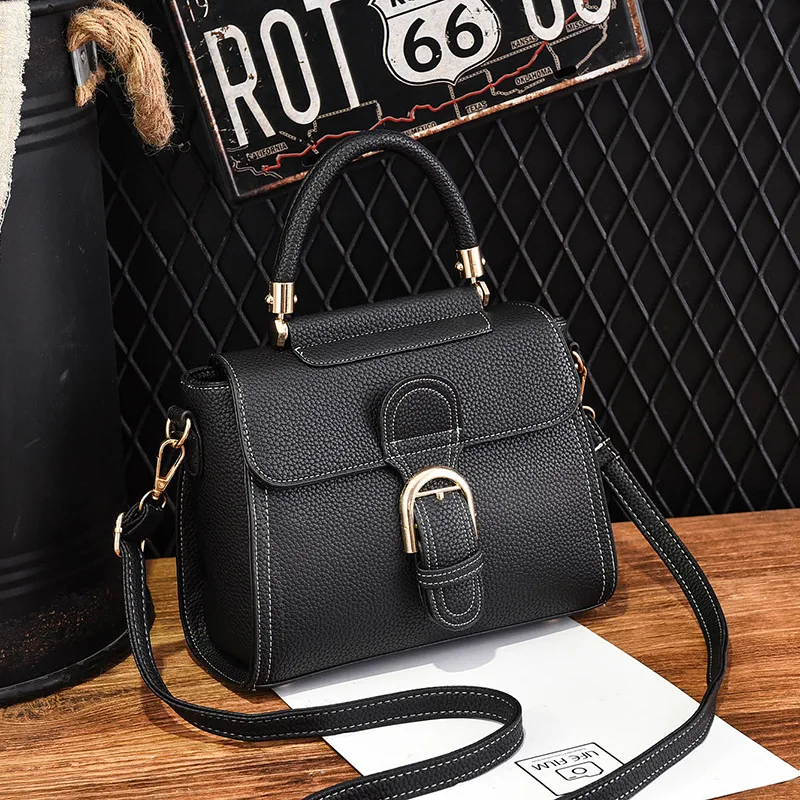 

Women Bags Fashion Vintage Designer Messenger PU Leather Handbag High Quality Casual Shoulder Top-Handle Totes Korean style