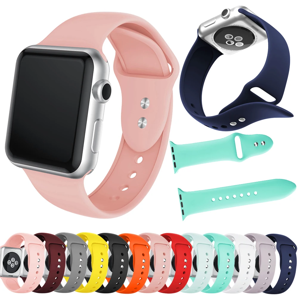 

Soft Silicone Replacement Band for Apple Watch iWatch Series 1 2 3 4 44mm 40mm 42mm 38mm Wrist Bracelet Strap Sport Edition