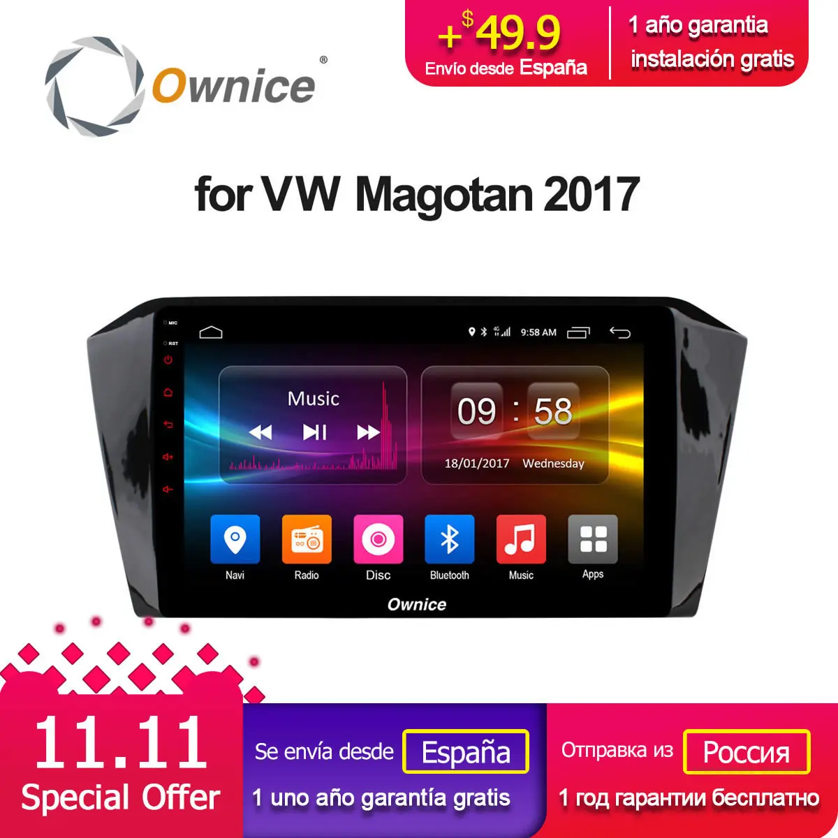 

Ownice C500+ G10 Octa Core 2G RAM Android 8.1 10.1" Car Radio DVD Player Navi Audio For Volkswagen VW Magotan 2017 4G LTE DVR