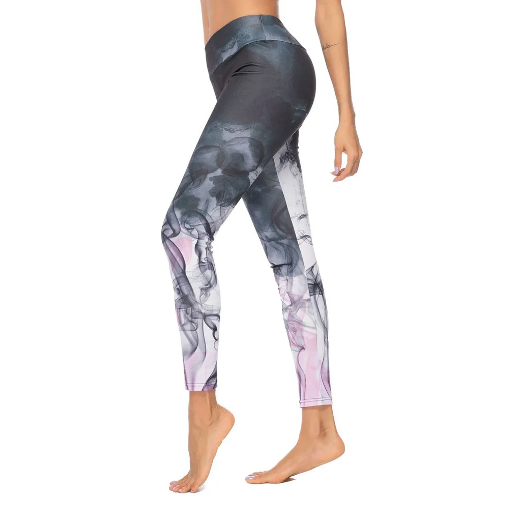 Штампованные штаны для йоги с принтом, спортивные Леггинсы для фитнеса, женские обтягивающие колготки для спортзала, Mallas Mujer Deportivas, леггинсы
