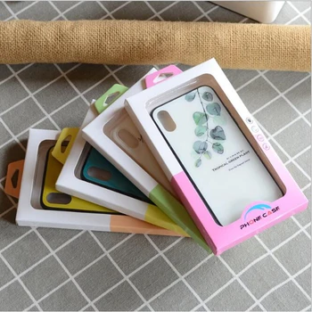 

200pcs Black Paper Retail Box With PVC Window For Samsung S7 S8 Case Display Packaging For Iphone XS 8 7 Plus Cover