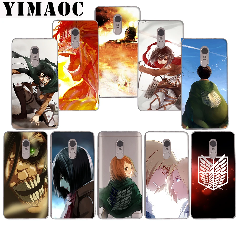 

YIMAOC 58z Attack On Titan Anime Soft Case for Xiaomi Mi a1 a2 f1 6 8 lite se mix 2s Redmi 5 6 6a S2 Plus 5A Note 5 6 Pro 4 X